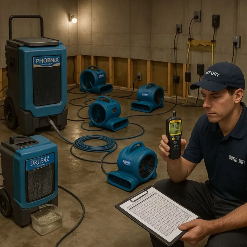 Structural Drying and Dehumidification process in South Waverly, PA